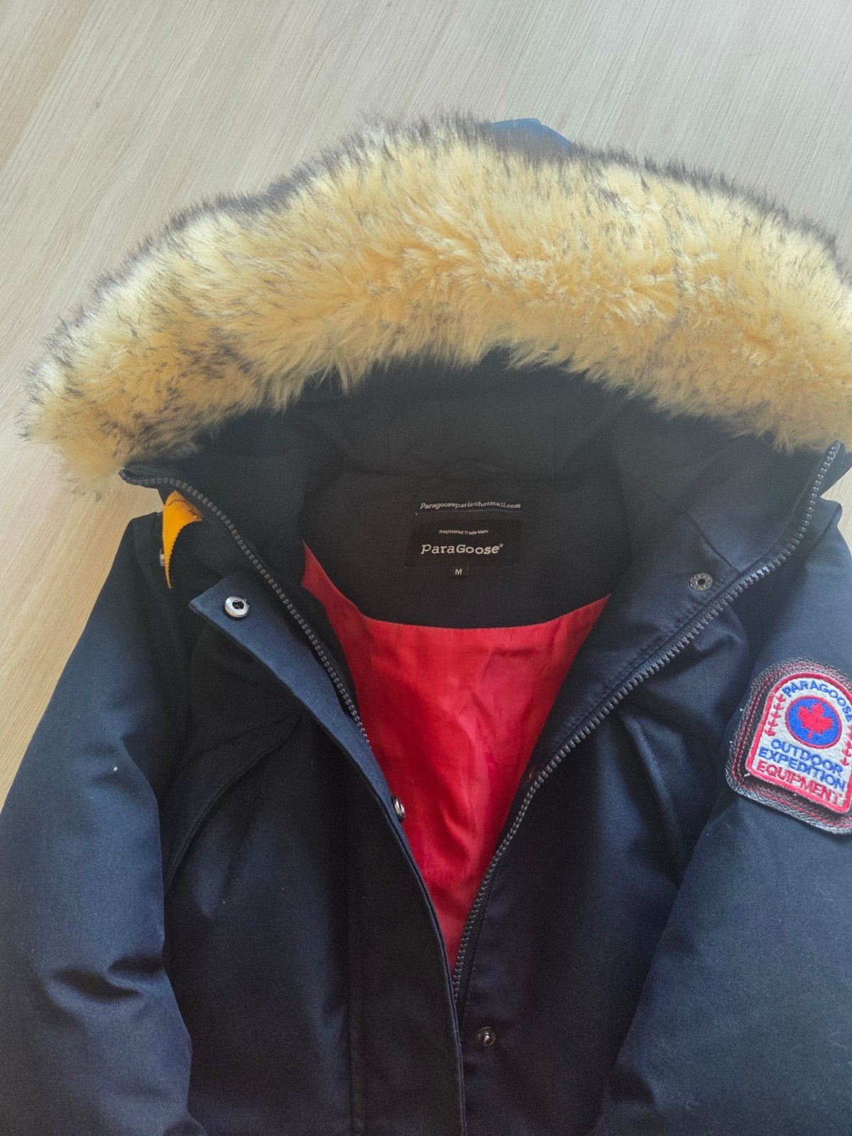 Paragoose winterjas met bontkraag - Maat M, Kleding | Dames, Jassen | Winter, Maat 38/40 (M), Paragoose, Blauw, Ophalen of Verzenden