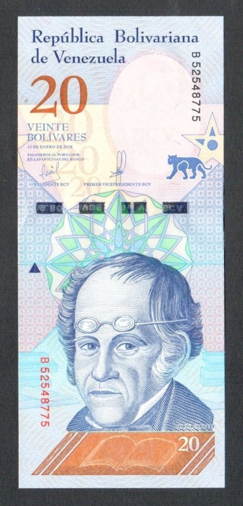 Bankbiljet - Venezuela 20 Bolivares 2018 - UNC., Ophalen of Verzenden, Zuid-Amerika, Los biljet