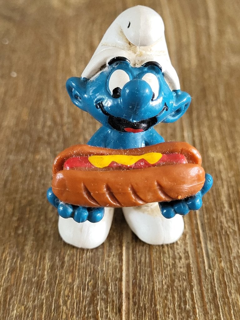Hotdog smurf, Verzamelen, Smurfen, Ophalen of Verzenden, Zo goed als nieuw, Overige Smurfen, Poppetje, Figuurtje of Knuffel
