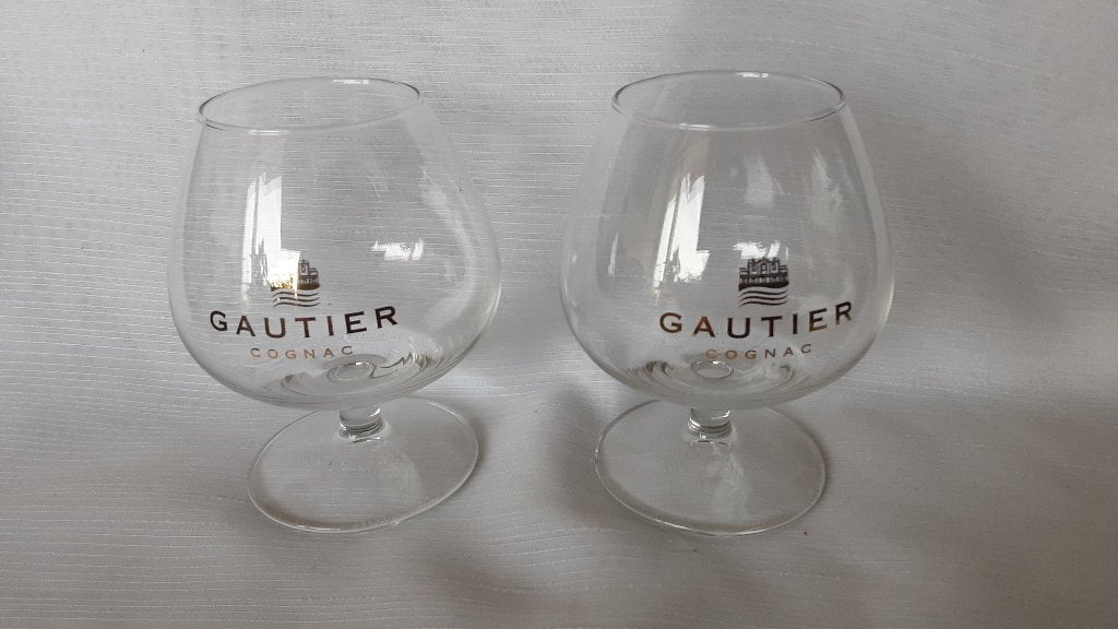 GAUTIER cognac glazen, 2 stuks, Ophalen of Verzenden, Zo goed als nieuw, Borrel- of Shotglas