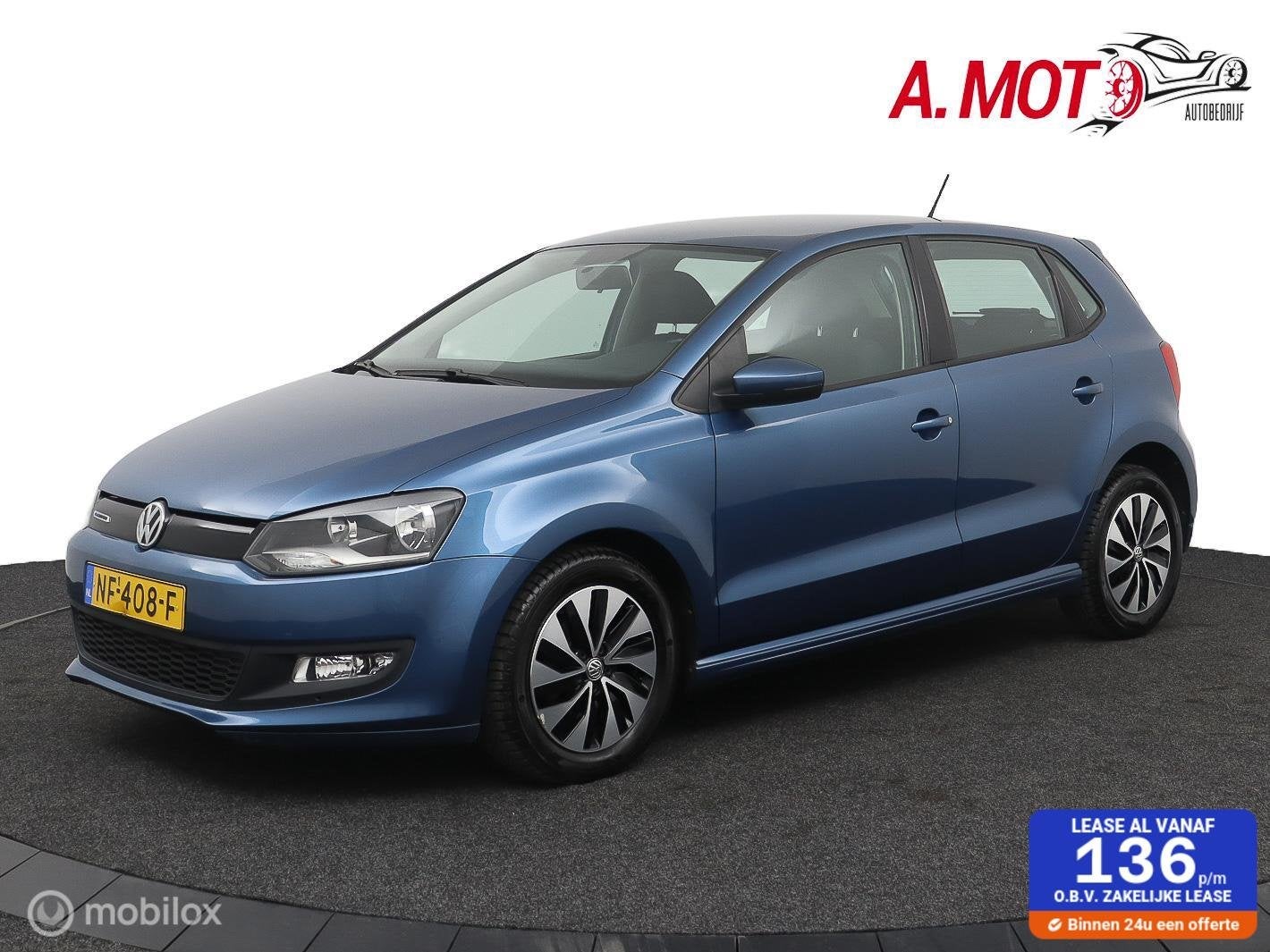 Volkswagen Polo 1.0 BlueMotion Edition, Voorwielaandrijving, Stof, 95 pk, Blauw