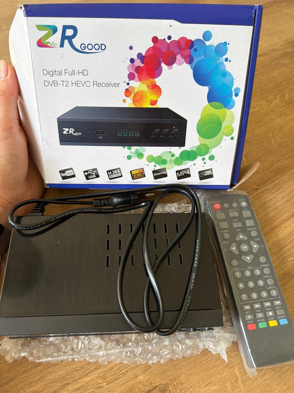 ZRgood Full-HD DVB-T2 HEVC Receiver, Ophalen of Verzenden, Nieuw, Decoder