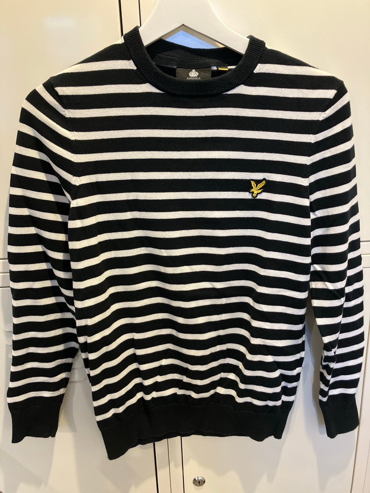 Lyle & Scott Gebreide Katoenen Sweater Bretonse Streep XS, Verzenden, Zo goed als nieuw, Maat 46 (S) of kleiner, Blauw