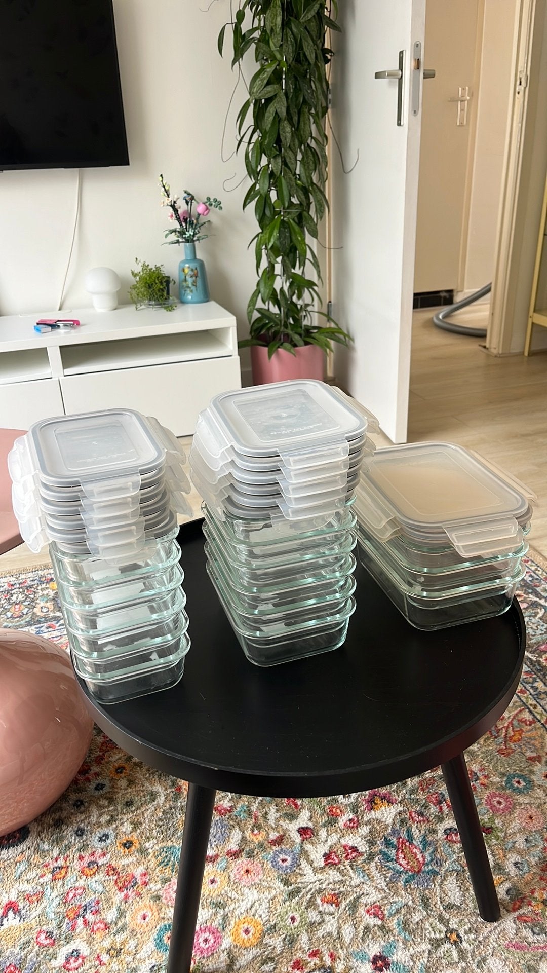 15x glazen clipdozen HEMA div. maten, Ophalen of Verzenden, Gebruikt, Bewaardoos, Met deksel