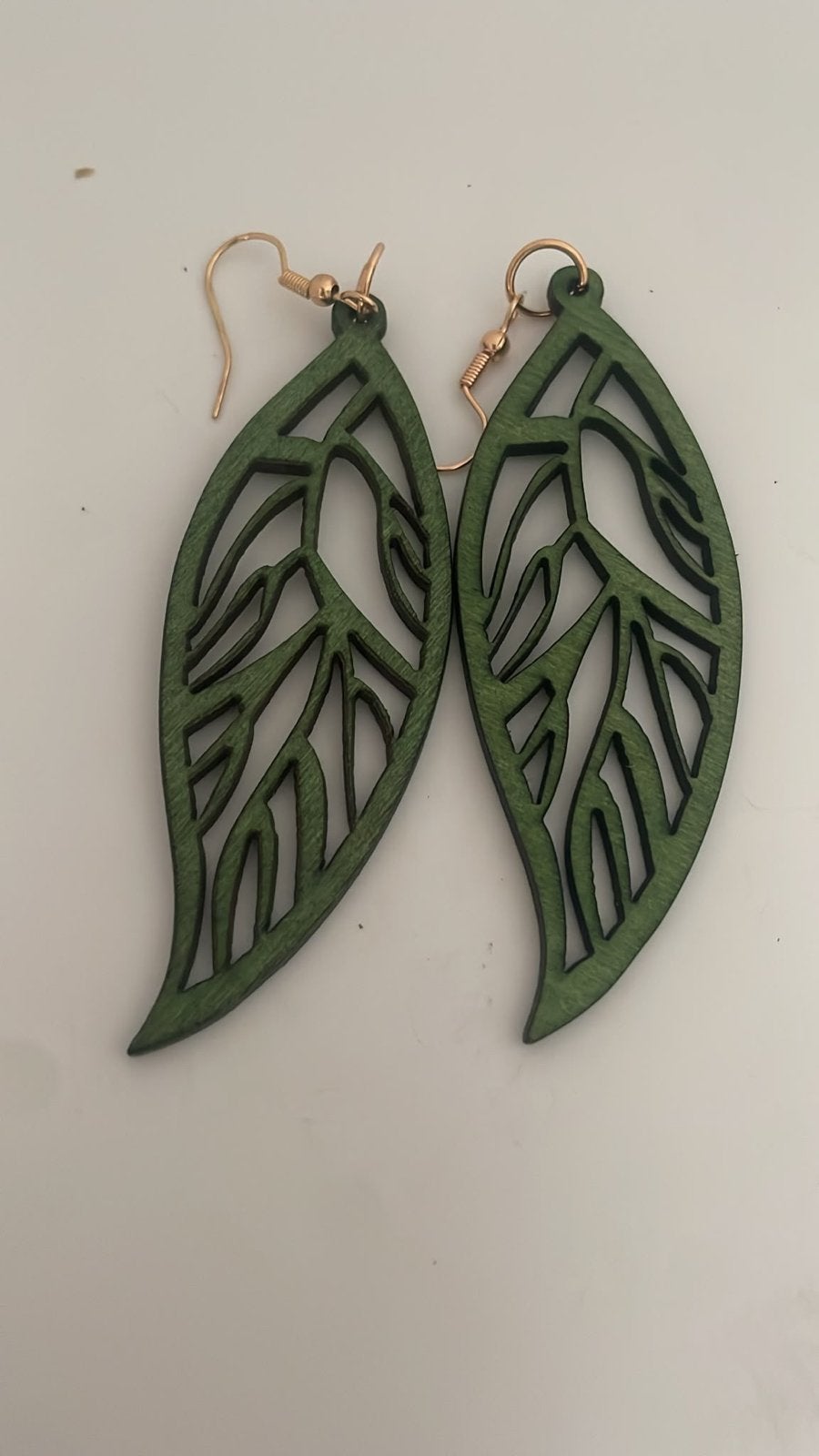 Nieuwe houten oorbellen in blad design, Overige materialen, Hangers, Verzenden, Nieuw