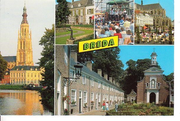 Ansichtkaart	Breda	5-luik, Verzenden, 1980 tot heden, Gelopen, Noord-Brabant