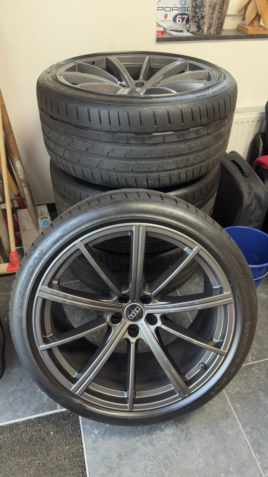 Audi RS6 21 inch velgen met zomerbanden - zgan, Ophalen, Gebruikt, Banden en Velgen, 21 inch