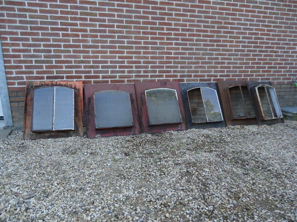6 stalen ramen, Ophalen, Gebruikt, Dakraam