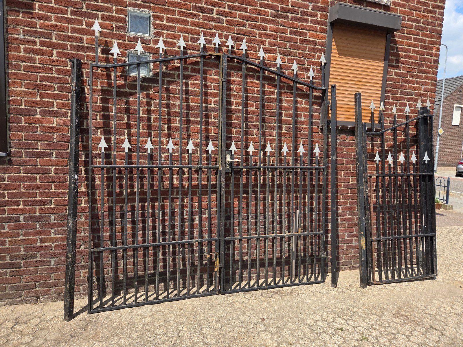 Dubbele en enkele poort - IJzeren hekwerk, Tuin en Terras, Ophalen, Gebruikt, IJzer, Sierhekwerk