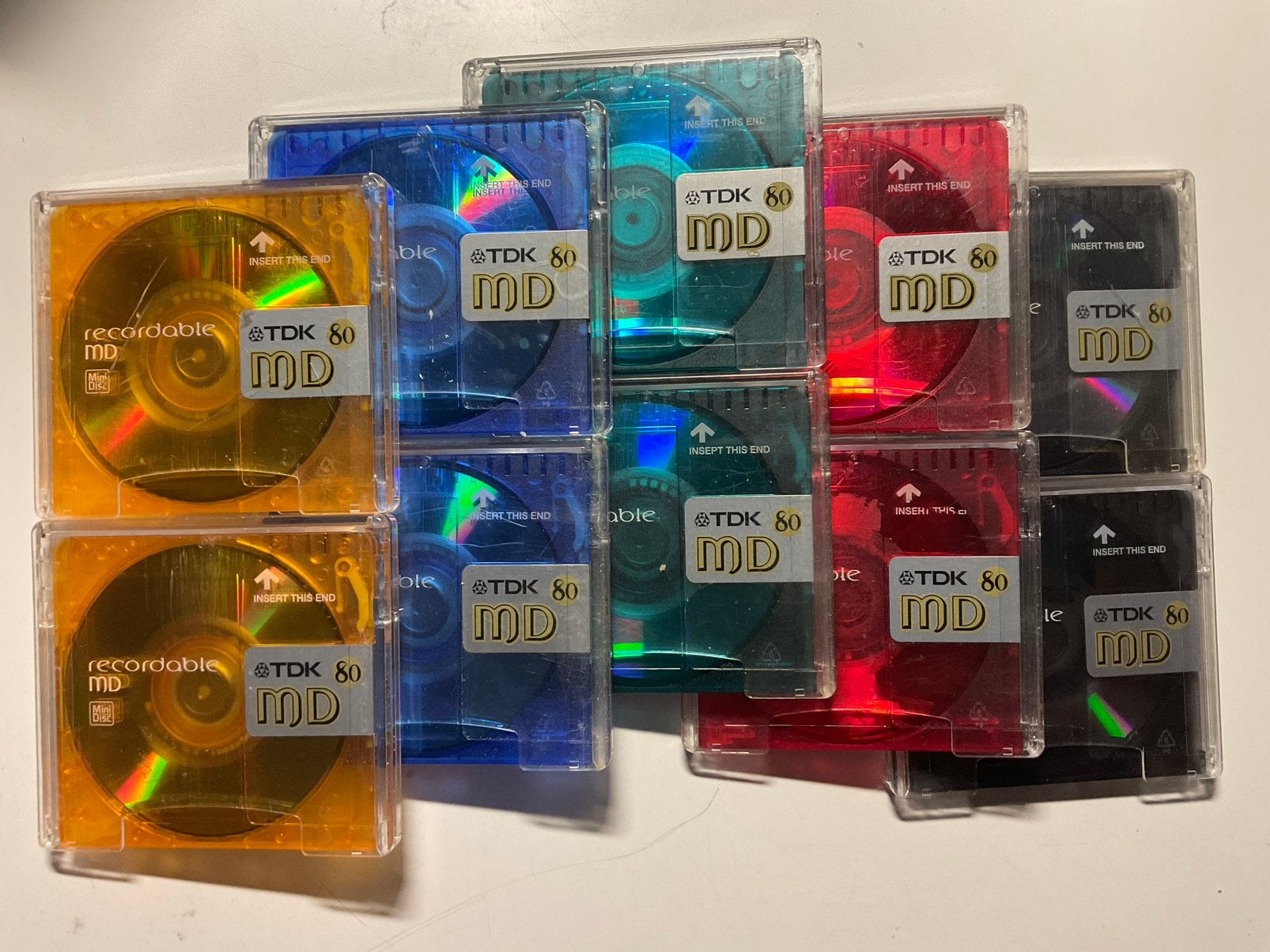 Minidisc’s. TDK COLOR COLECTION  10x i.p.st. 80 minuten, Ophalen of Verzenden