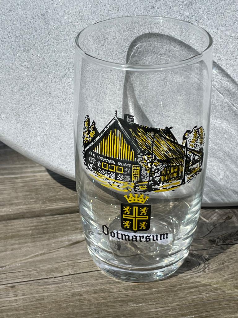 Vintage Dotmarsum Glas met Historische Afbeelding, Antiek en Kunst, Ophalen of Verzenden