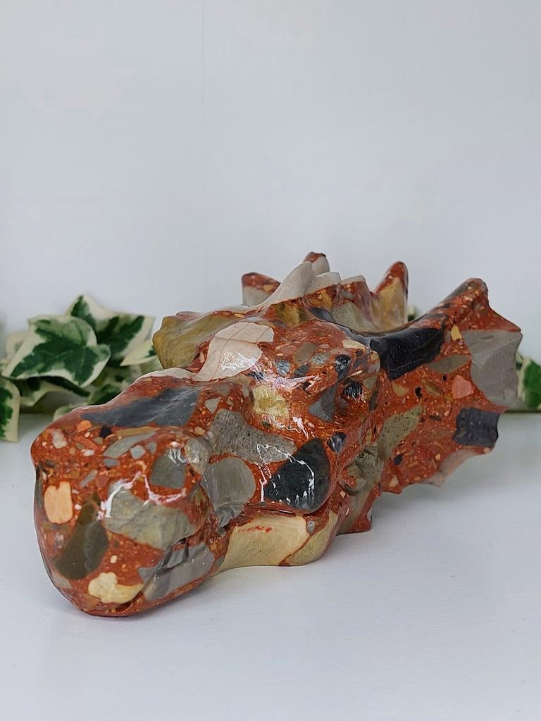 Conglomeraat-breccie draak 14cm, Ophalen of Verzenden, Mineraal
