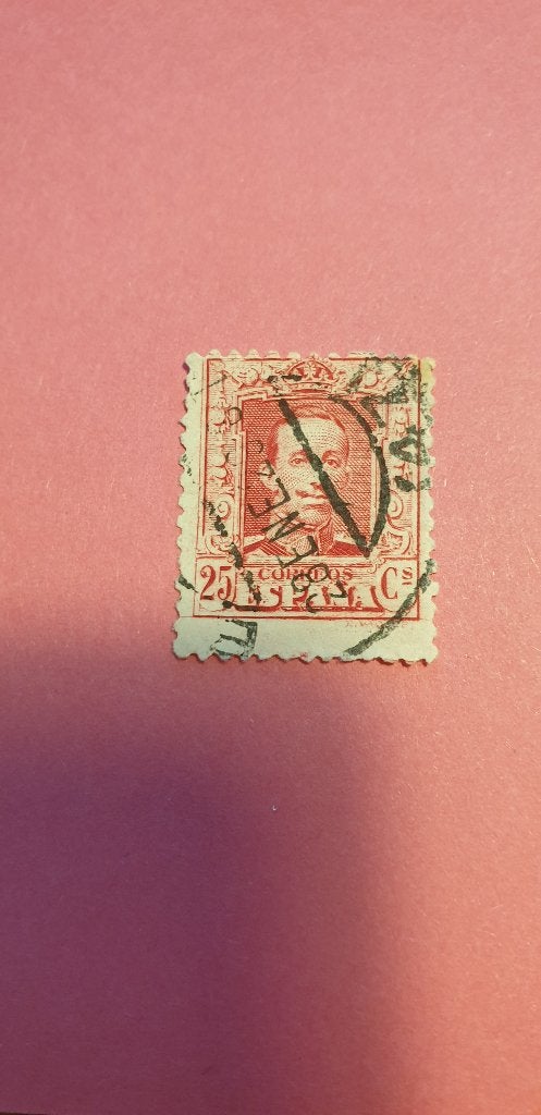 5476 spanje alfonso XIII 1922 scheefdruk, Postzegels en Munten, Verzenden