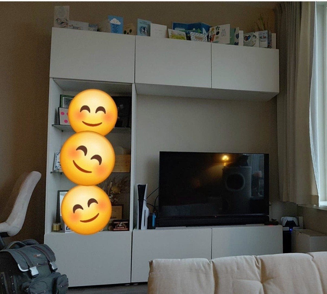 IKEA Bestå tv-meubel met veel opbergruimte, Ophalen, Gebruikt, 150 tot 200 cm, Glas