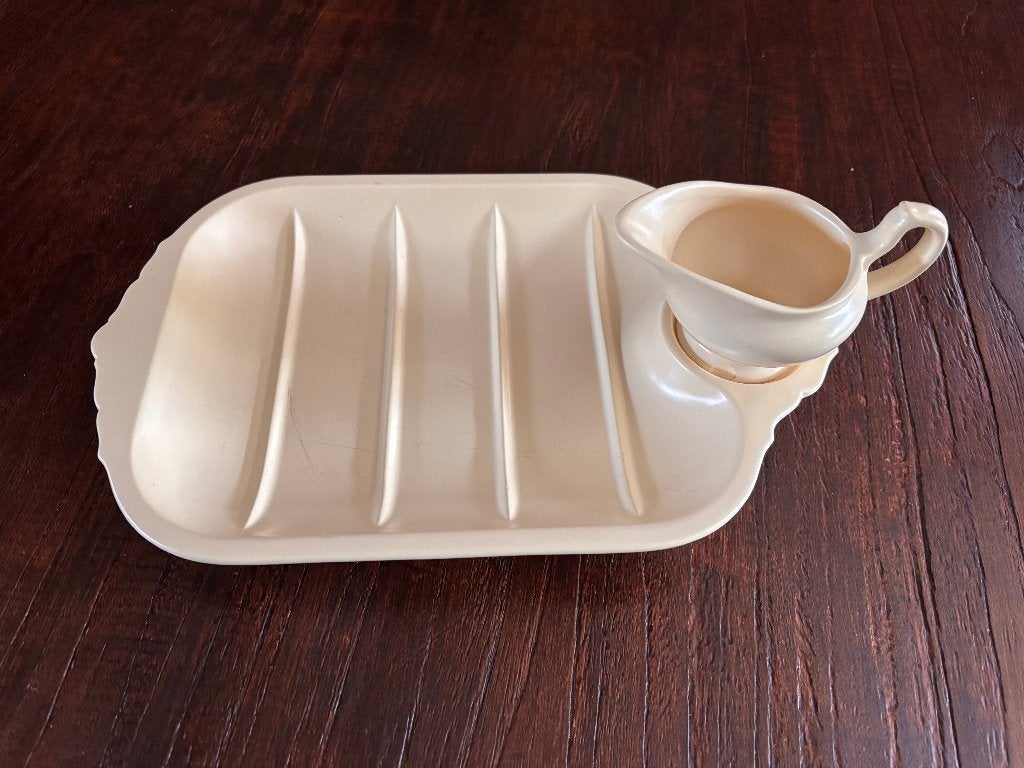 Art Deco aspergeschaal met sauskan, Waechtersbach., Antiek en Kunst, Ophalen of Verzenden