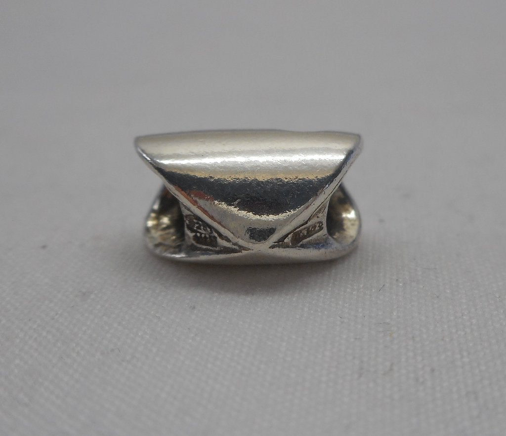 Zilveren Tedora spacer of hanger hart met steentje nr.1450, Verzenden, Zo goed als nieuw, Hart, Zilver