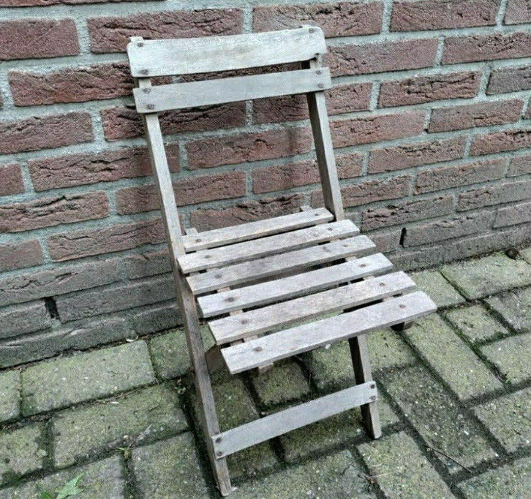 Klapstoeltje,Brocante,Hout,Frans,Bistro,Stoeltje,inklapbaar, Ophalen of Verzenden