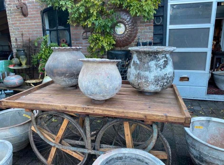 3 grote oude tuimelkruiken - potten, Ophalen, Gebruikt, Overige kleuren, 50 tot 75 cm