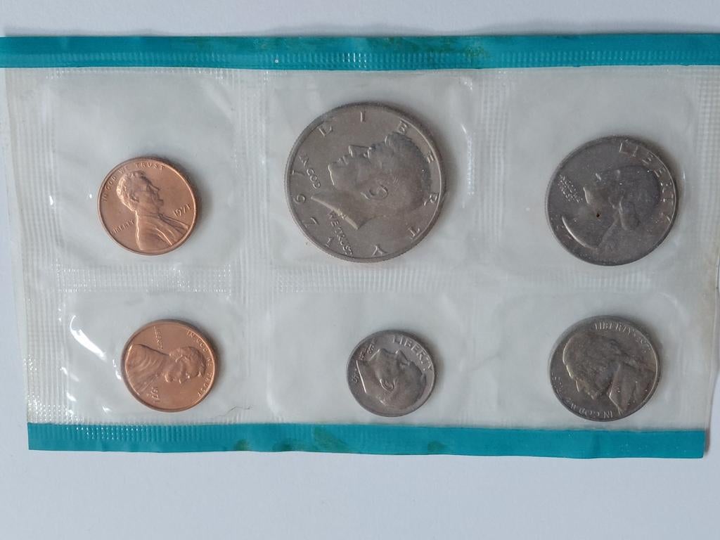 Amerika 1 Dollarcent t/m Half Dollar 1971, Postzegels en Munten, Munten | Amerika, Verzenden, Noord-Amerika, Setje
