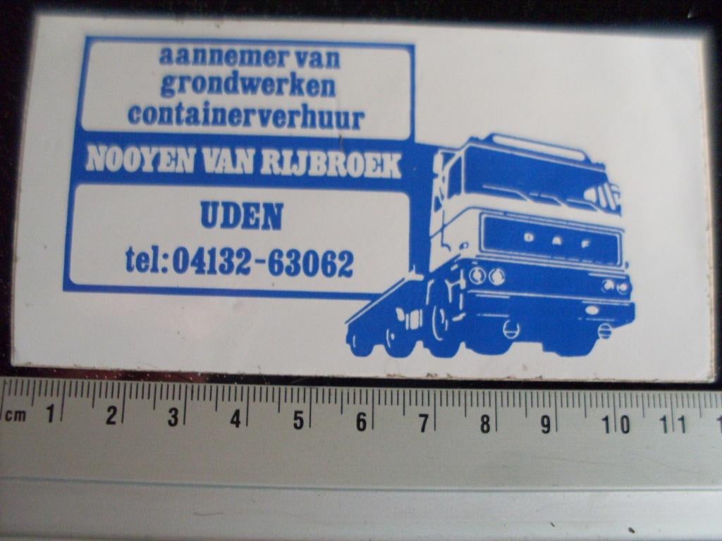 sticker Nooyen van Rijbroek uden grondwerken containers, Ophalen of Verzenden, Zo goed als nieuw, Bedrijf of Vereniging