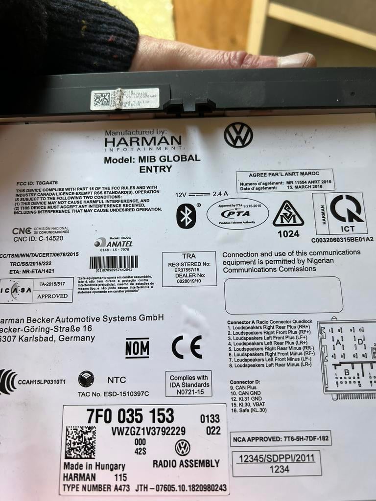 VW. Radio Transporter T6 T6.1.   Modelreeks: 2015 - 2024, Auto diversen, Autoradio's, Ophalen, Zo goed als nieuw