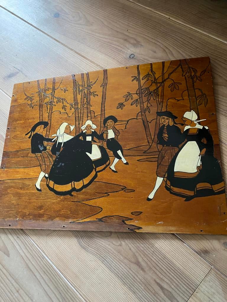 Houten paneel, Antiek en Kunst, Kunst | Schilderijen | Klassiek, Ophalen of Verzenden