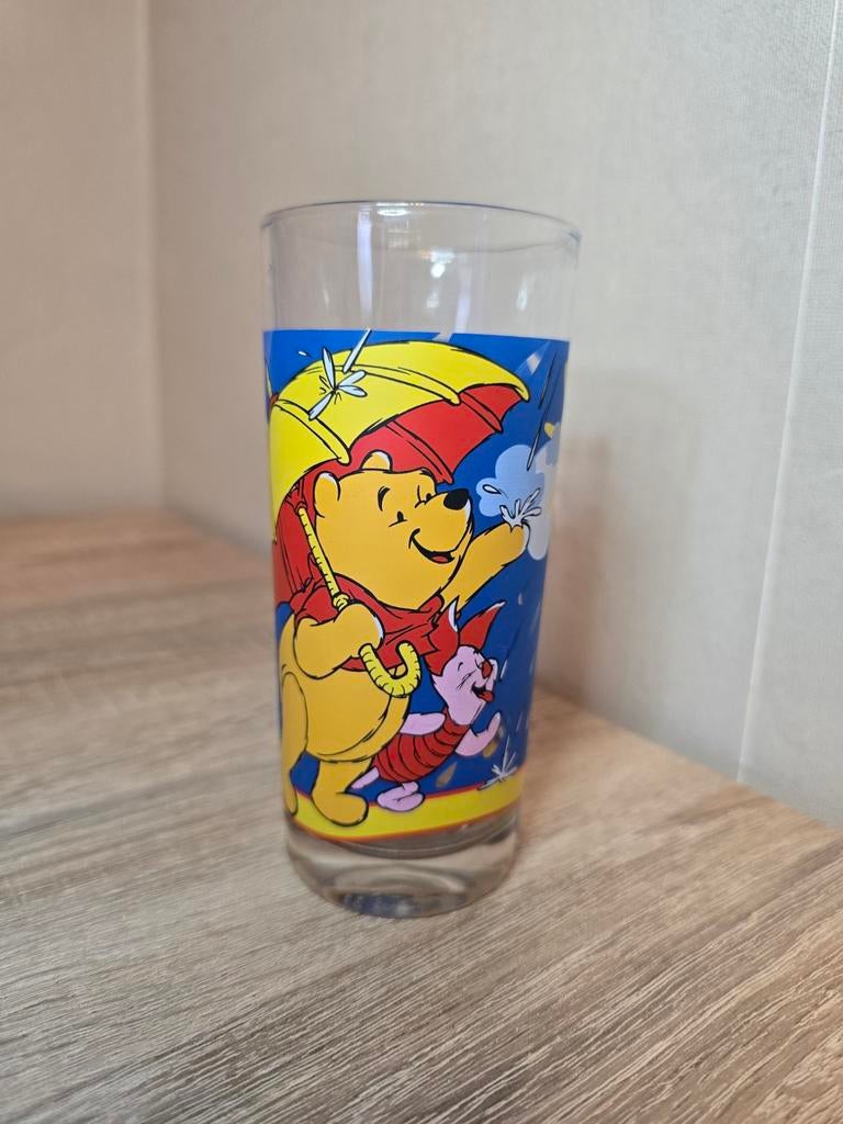 Disney Winnie the Pooh longdrink glas vintage, Verzamelen, Disney, Ophalen of Verzenden, Winnie de Poeh of vrienden, Zo goed als nieuw