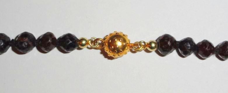 Ketting Boheemse Granaat bakslotje 585 goud, Sieraden, Tassen en Uiterlijk, Antieke sieraden, Ophalen of Verzenden, Goud, Ketting