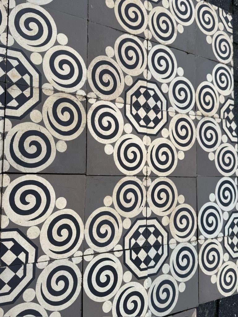 Art Deco vloertegels 12m2+, Doe-het-zelf en Verbouw, Tegels, Gebruikt, Keramiek, Minder dan 20 cm, 10 m² of meer
