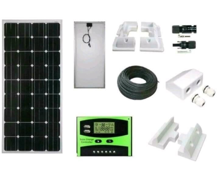 170Wp solar zonnepaneel set camper caravan garage tuin, Ophalen of Verzenden, Nieuw
