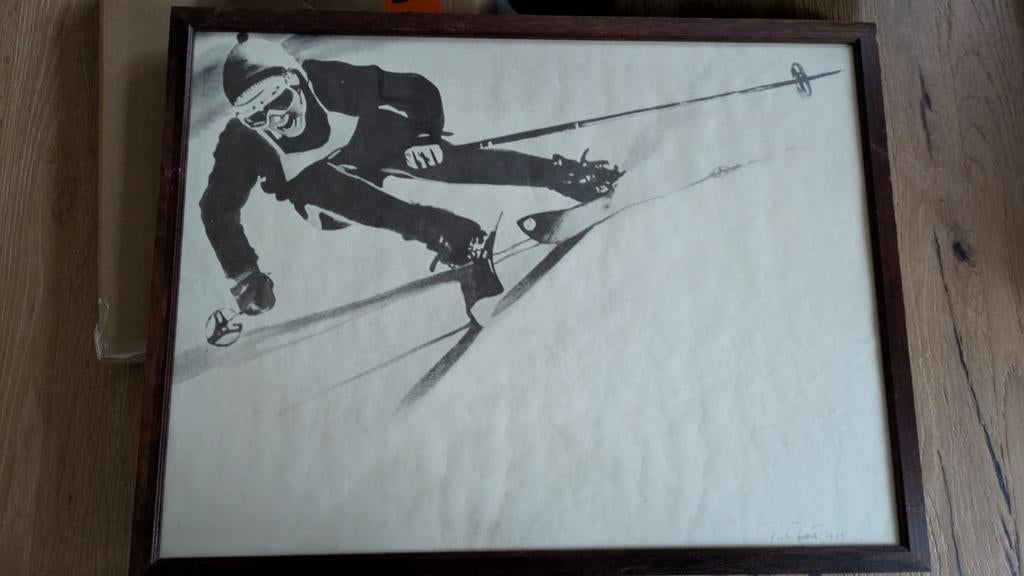 Zwart-wit kunstfoto's sport jaren 70 - Jockey & Skiër, Antiek en Kunst, Kunst | Tekeningen en Foto's, Ophalen of Verzenden