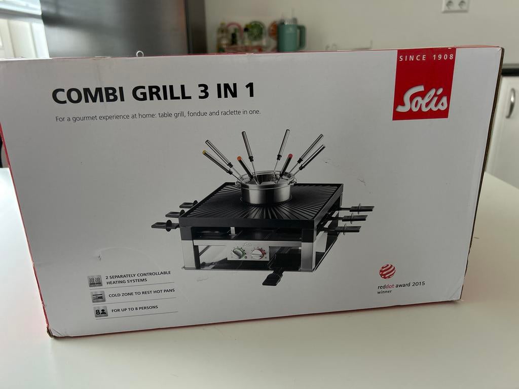 Solis Combi Grill 3 in 1, Witgoed en Apparatuur, Gourmetstellen, Verzenden, 8 personen of meer