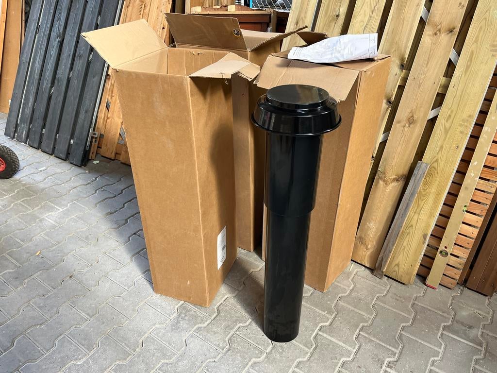 3x Burgerhout Ventilatiekanaal Zwart Nieuw, Doe-het-zelf en Verbouw, Ventilatie en Afzuiging, Nieuw, Ophalen