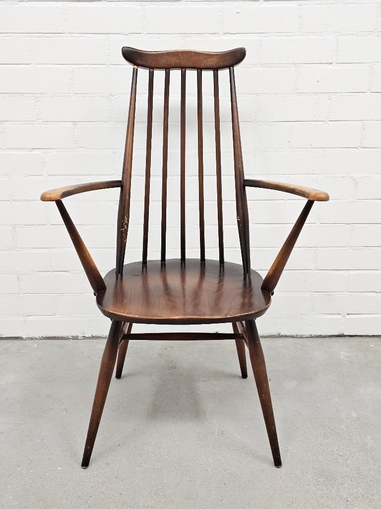 Vintage spijlenstoel stoel slaapkamerstoel 70s, Huis en Inrichting, Stoelen, Ophalen, Gebruikt, Bruin, Vintage design 70s
