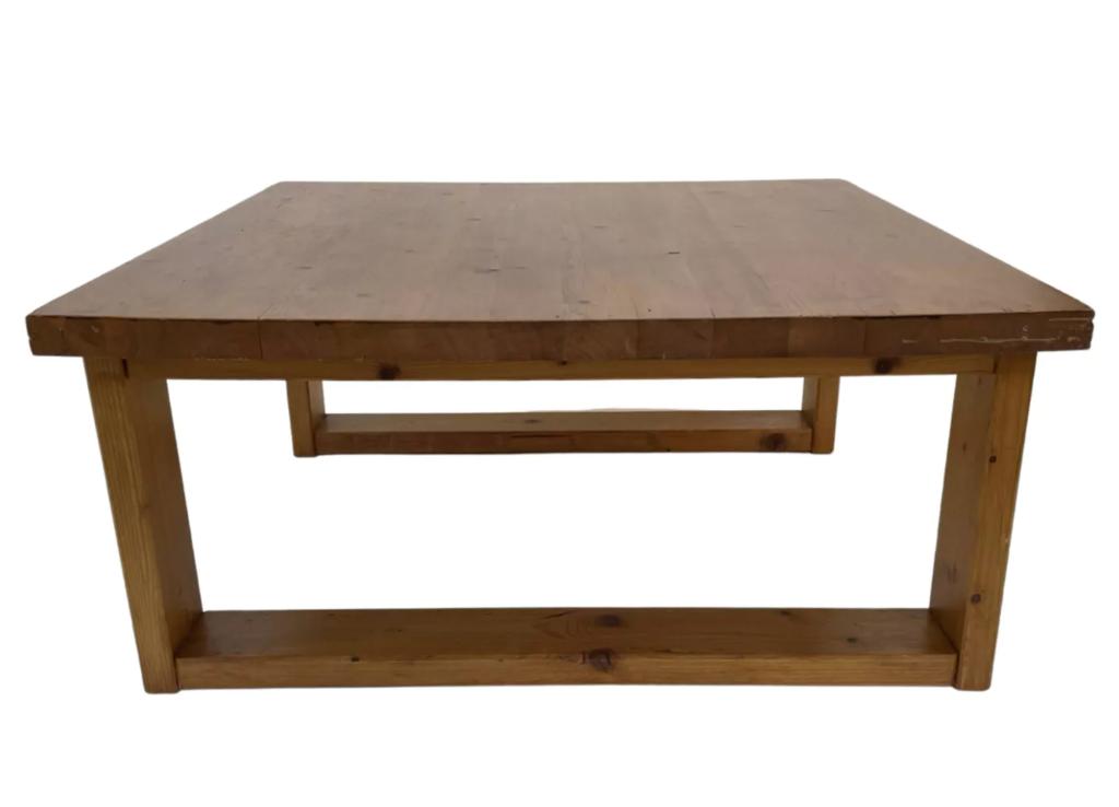 Vintage salontafel grenenhout minimalistisch jaren 70, Ophalen, Gebruikt, 100 tot 150 cm, Vintage