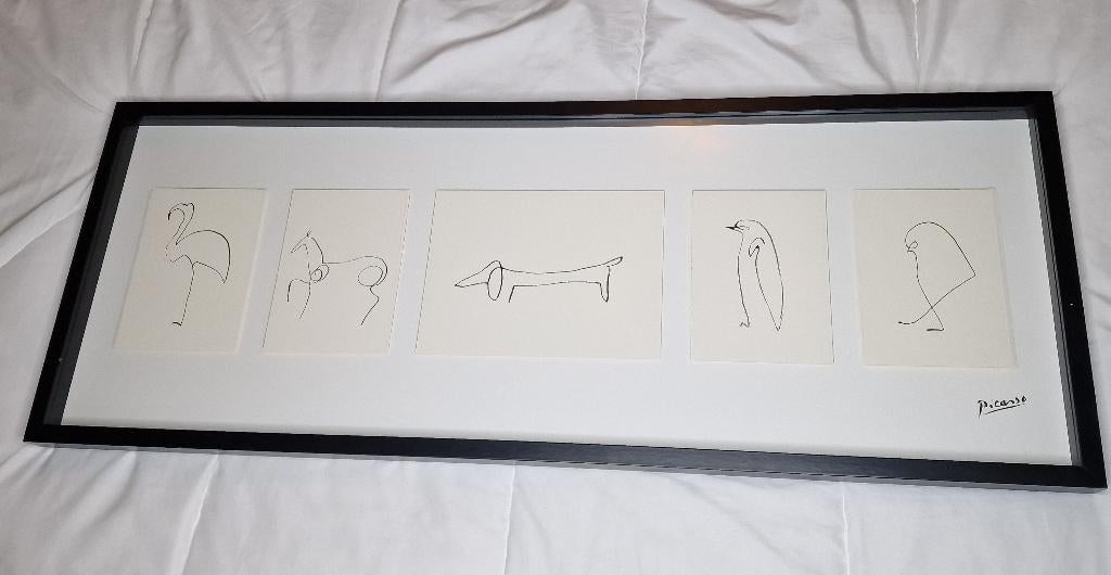 Pablo Picasso voor IKEA 'Olunda' ingelijste tekeningen, Tekening, Ophalen of Verzenden, Zo goed als nieuw, 100 tot 125 cm