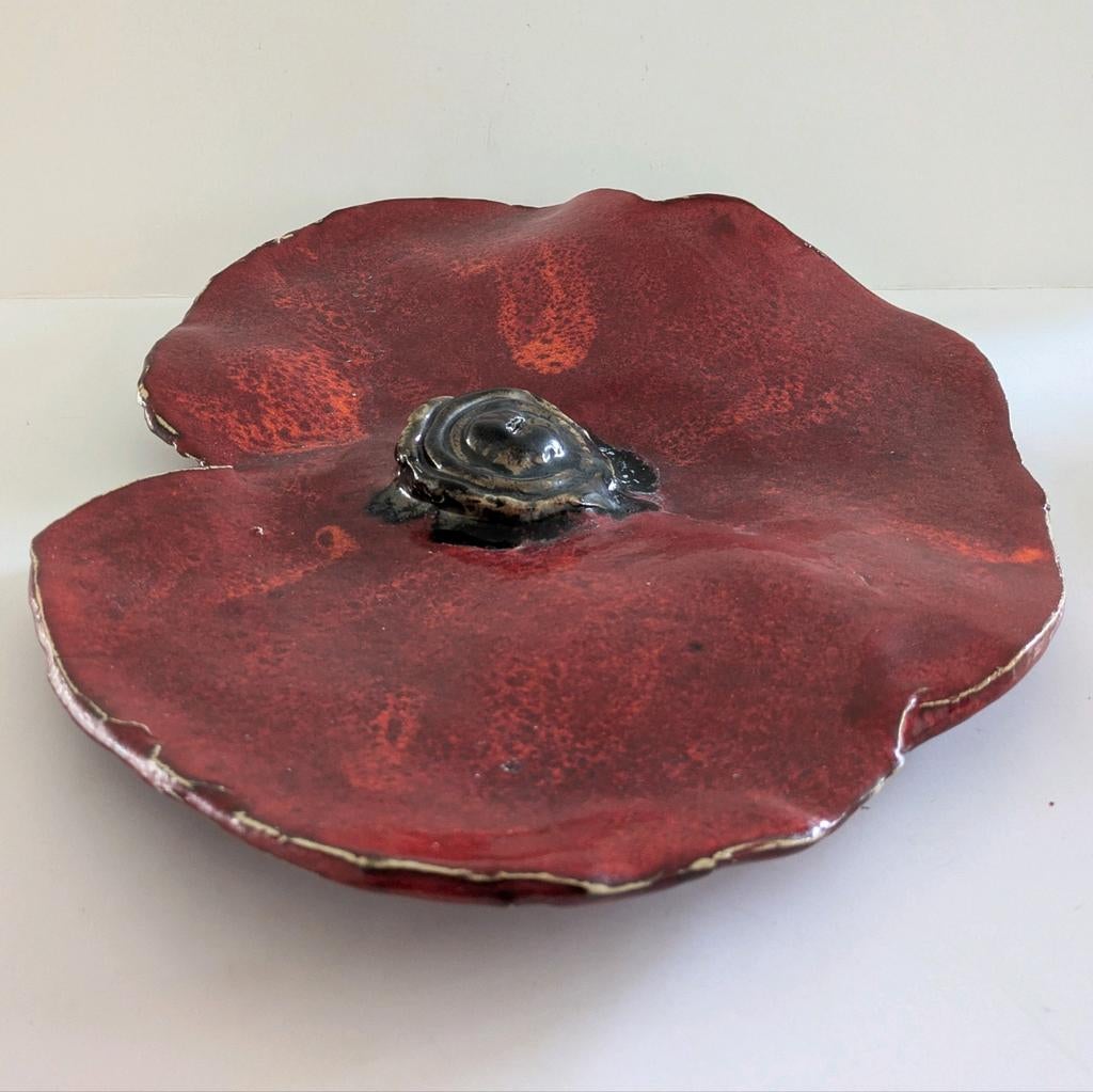 Grote klaproos van keramiek - Wandbord / Kunst - 40 cm, Ophalen, Nieuw, Overige materialen