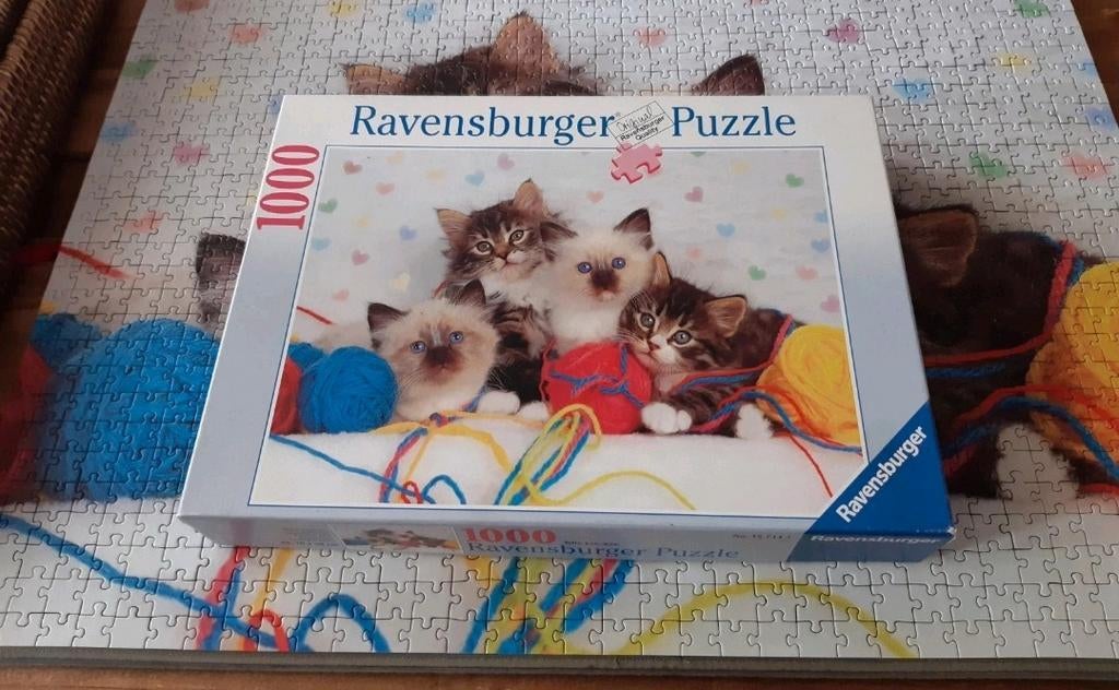 Ravensburger puzzle kittens 1000 stukjes, Ophalen of Verzenden, 500 t/m 1500 stukjes, Zo goed als nieuw