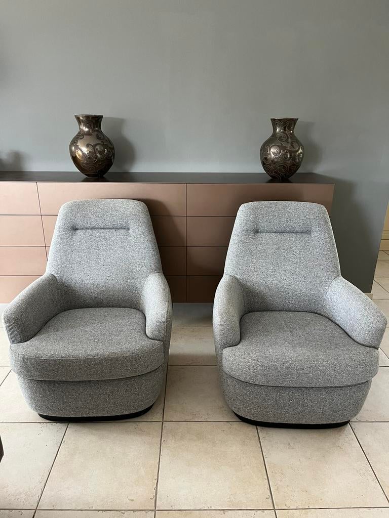 Baan fauteuils 2 stuks grijs, Huis en Inrichting, Fauteuils, Ophalen, Zo goed als nieuw, 75 tot 100 cm, 50 tot 75 cm