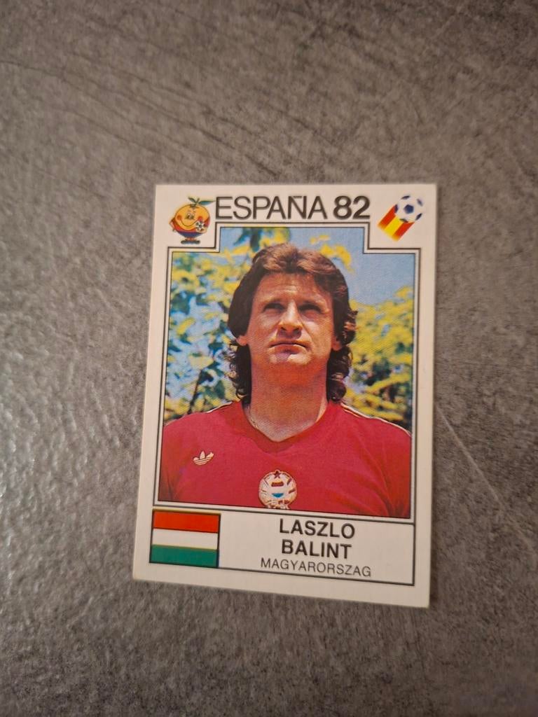 Panini sticker WK 82 Espana. Speler Laszlo Balint Hongarije., Verzenden, Zo goed als nieuw, Sticker