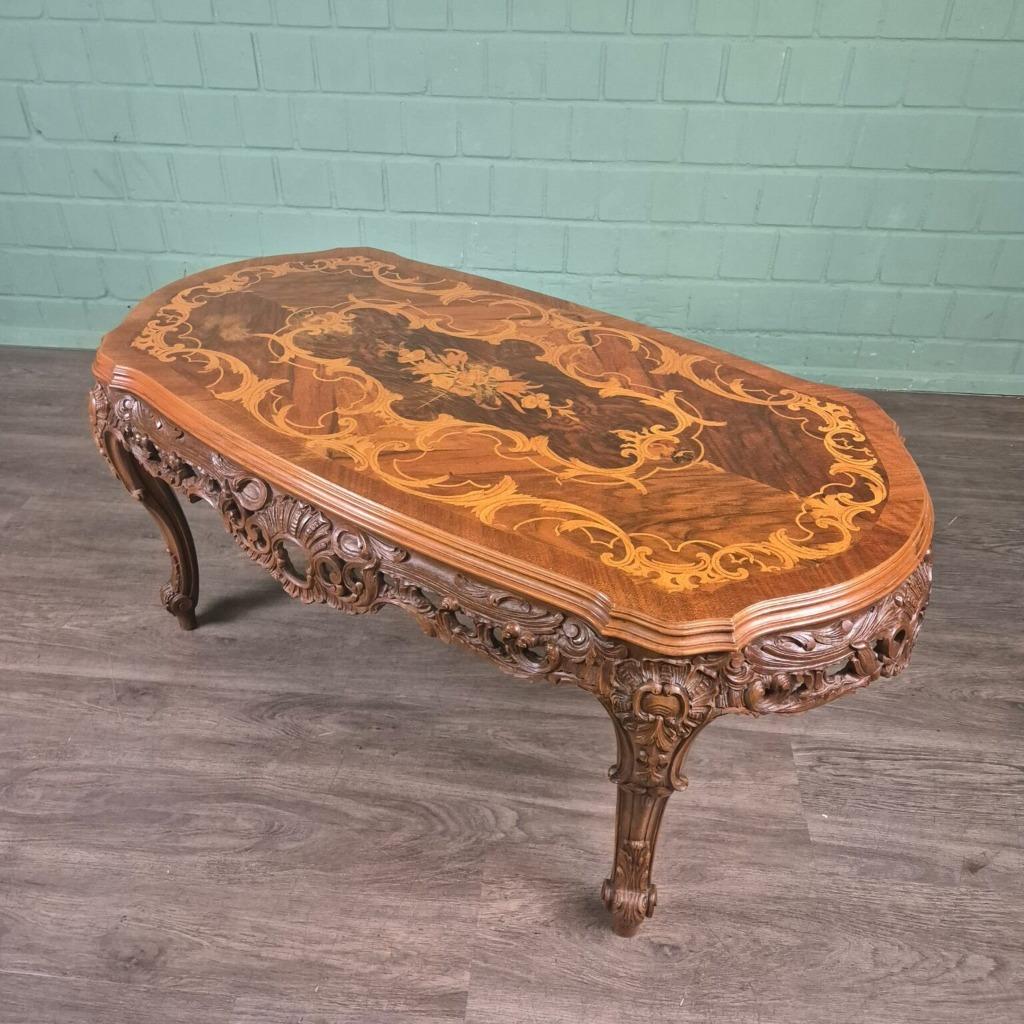 27283 Salontafel Noten Neo-barok, Overige materialen, 100 tot 150 cm, Zo goed als nieuw, Neobarock