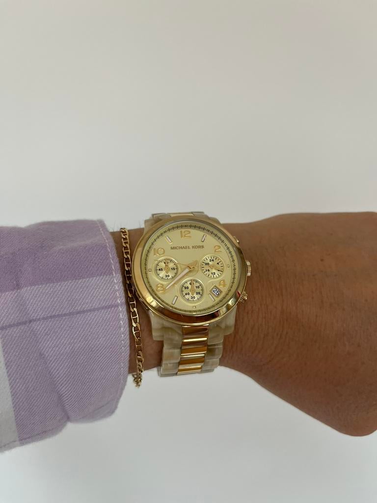 Michael Kors Runway MK5139, Ophalen of Verzenden, Zo goed als nieuw, Staal, Overige merken
