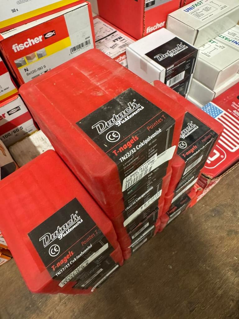 Dutack T-nagels TN22/32 Cnk/galvanisé 10 doosjes met 2000st, Ophalen of Verzenden, Nieuw, Minder dan 50 mm, Spijkers