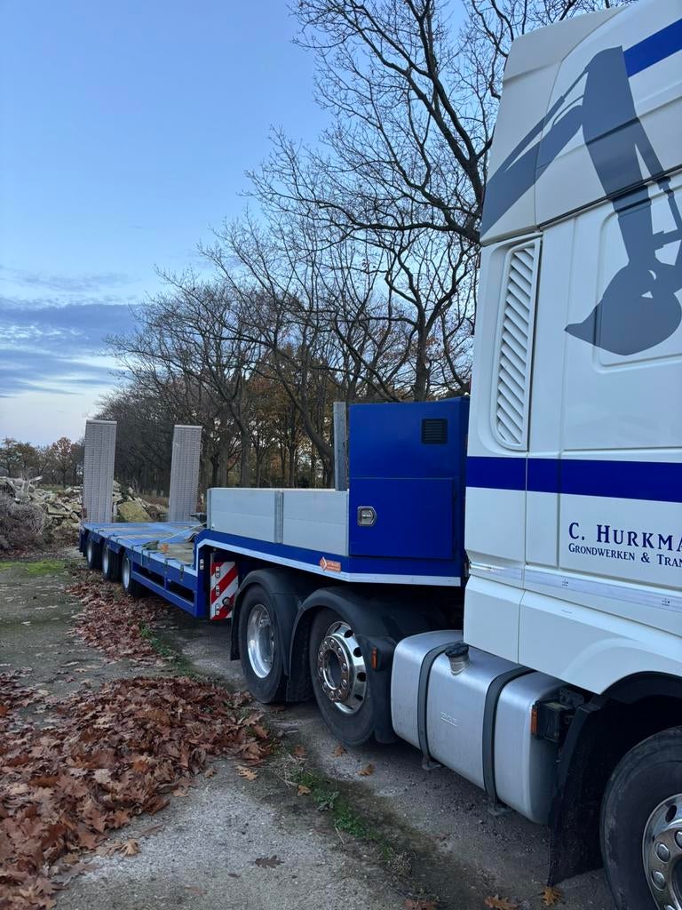 Daf xf 530 met Dieplader met nieuwe apk !!!, Automaat, Euro 6, Wit, Bedrijf