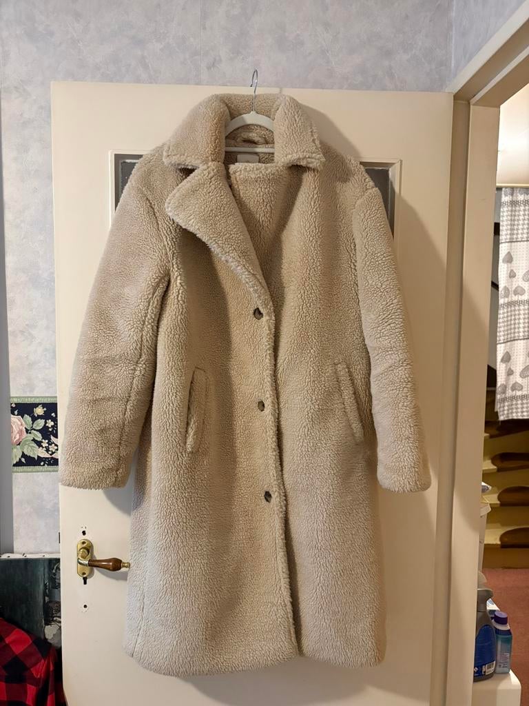 Mooie lange beige Jas maat L, Kleding | Dames, Jassen | Winter, Ophalen of Verzenden, Zo goed als nieuw, Beige