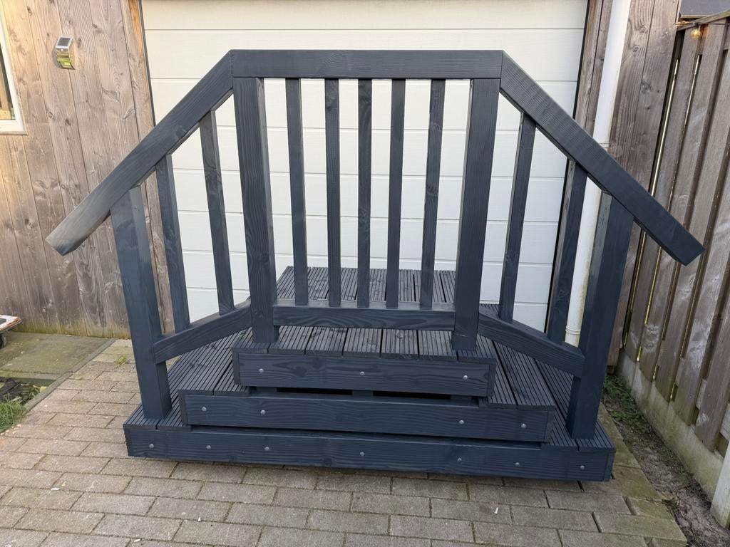 Bordestrap trap opstap op maat chalet, caravan, tinyhouse, Ophalen of Verzenden, Zo goed als nieuw, Hout