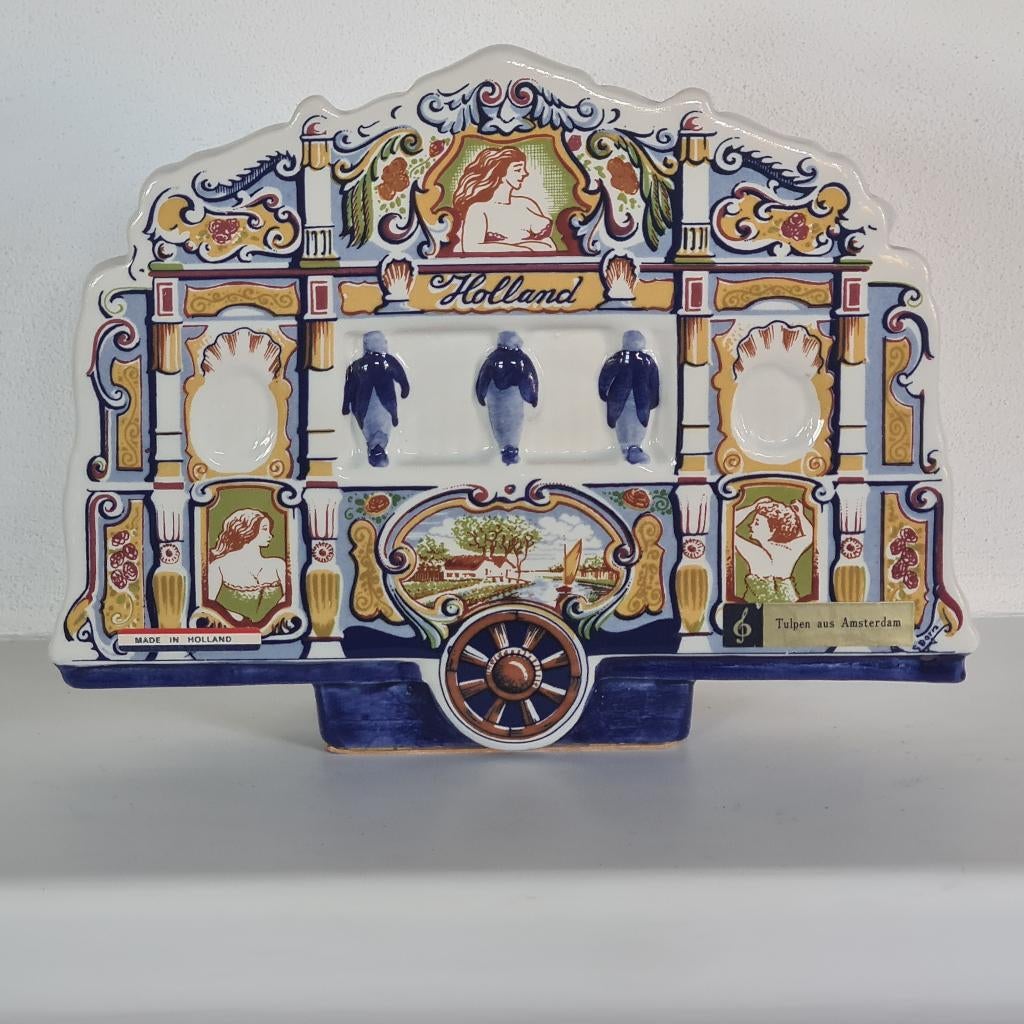 Miniatuur Aardewerk Draaiorgel Delft Muziekdoos Speeldoos, Muziek en Instrumenten, Ophalen of Verzenden, Zo goed als nieuw