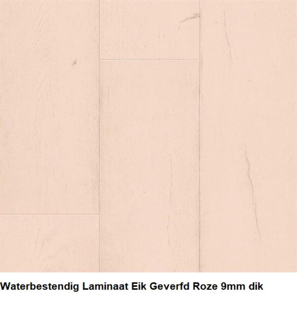 Waterbestendig Laminaat Eik Geverfd Roze 9mm dik, Overige kleuren, 75 m² of meer, Nieuw, Ophalen of Verzenden