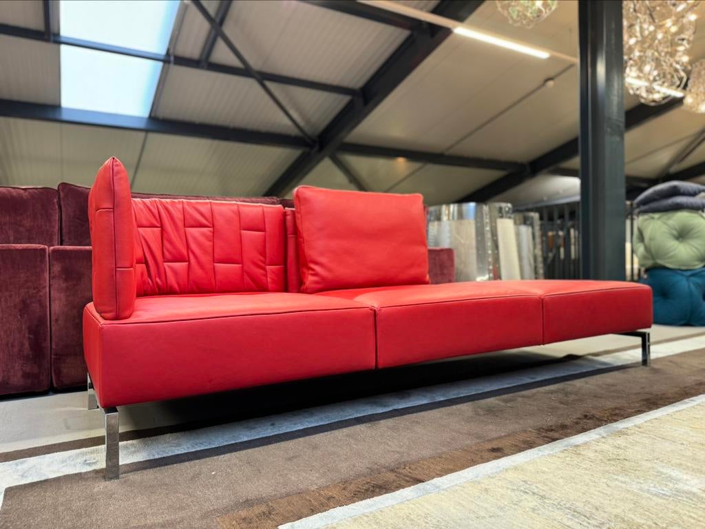 Nieuw Jori Calypso 3 Zits bank rood leer Design, Ophalen of Verzenden, Nieuw, Driepersoons, Leer