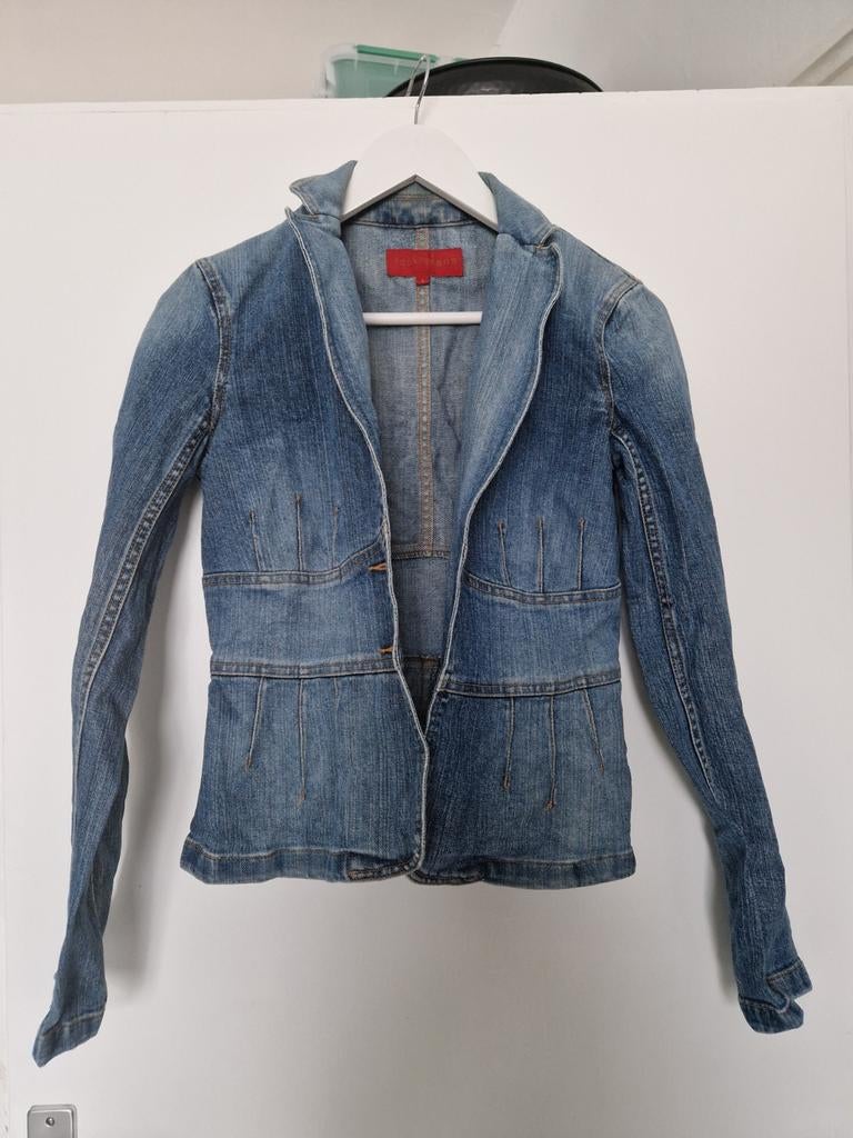 Y2K Spijkerjasje FCK Jeans Maat S, Blauw, Ophalen of Verzenden, FCK Jeans, Jasje